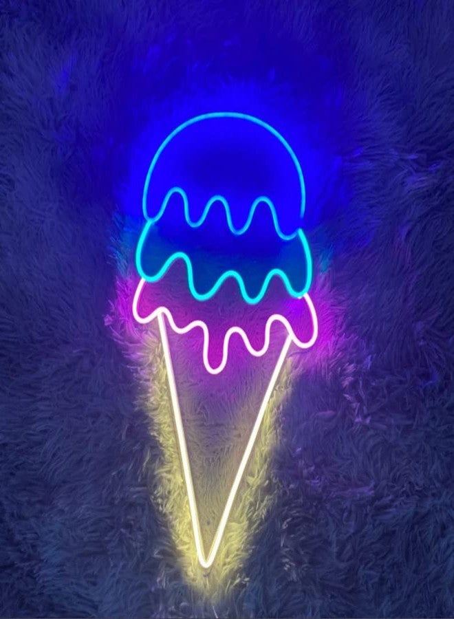 VYNES ICE CREAM SOFTY LED Neon Signs Light LED Art Decorative Sign - For Wall Decor, Home Restaurants, Wedding Birthday Party Decor, Bar Decor, Mini Bar, Cafe - Image 2